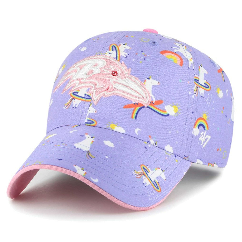 Baltimore Ravens '47 Girls Preschool Unicorn Clean Up Adjustable Hat Lavender