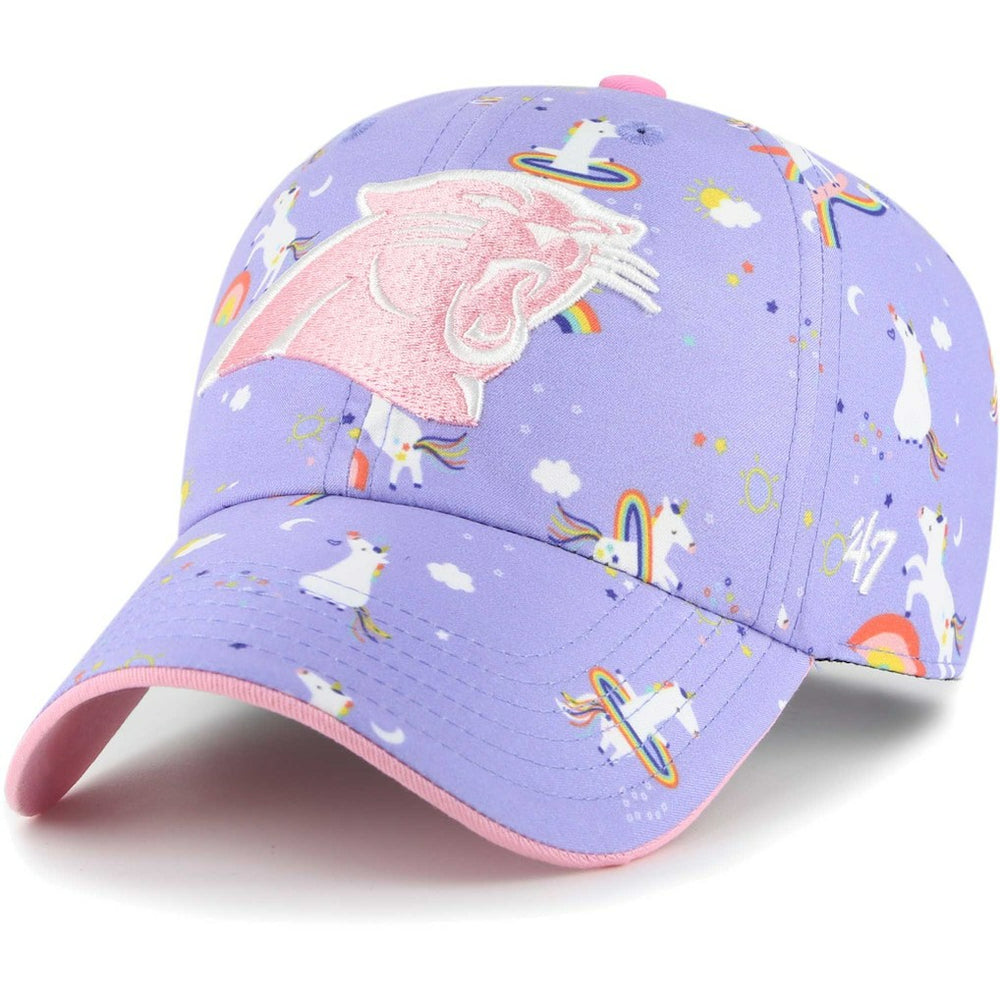 Carolina Panthers '47 Girls Preschool Unicorn Clean Up Adjustable Hat Lavender
