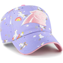 Carolina Panthers '47 Girls Preschool Unicorn Clean Up Adjustable Hat Lavender