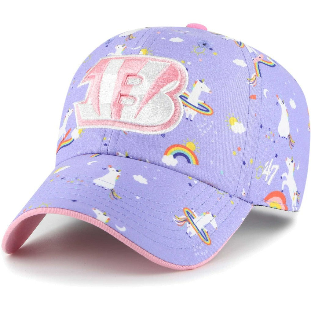 Cincinnati Bengals '47 Girls Preschool Unicorn Clean Up Adjustable Hat Lavender