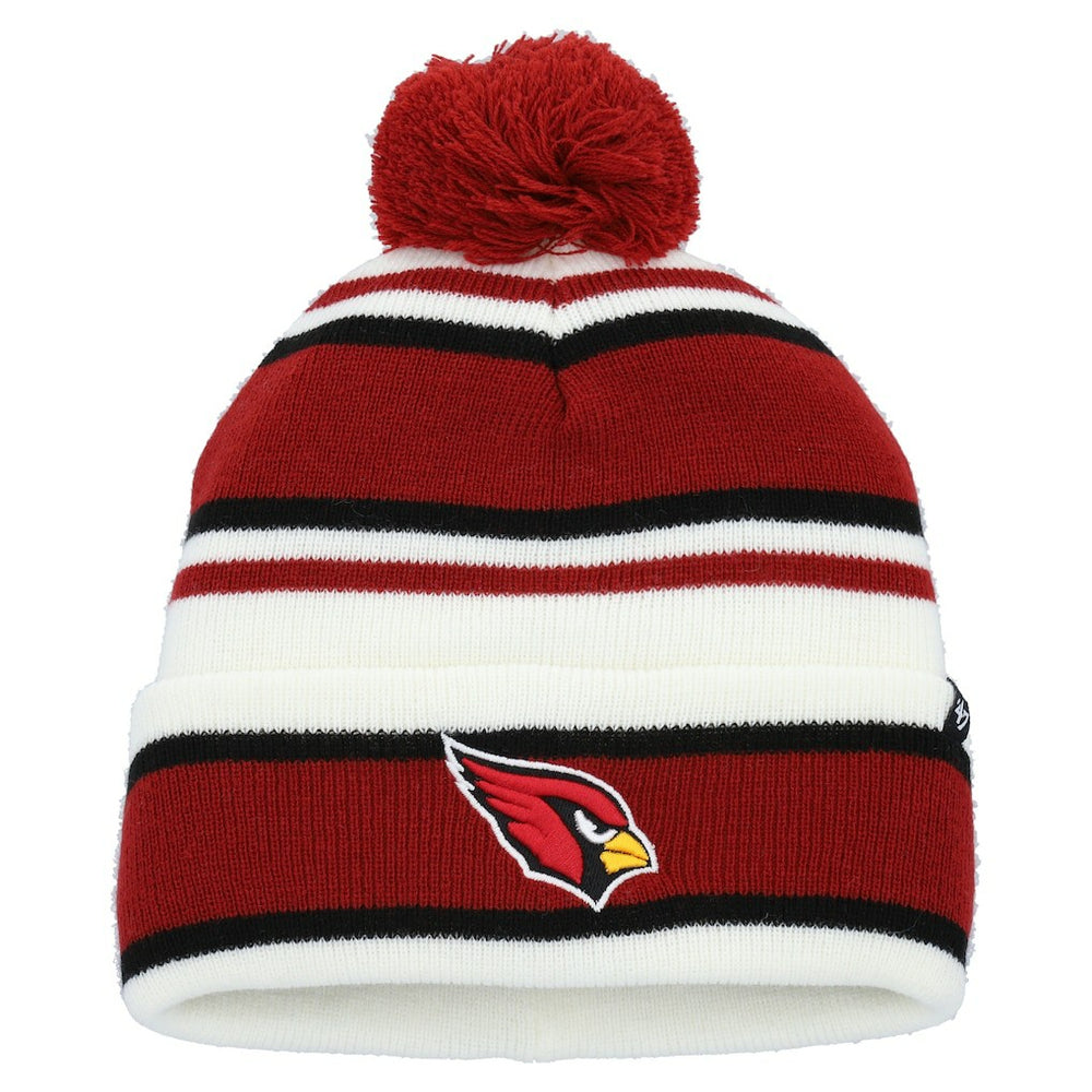 Arizona Cardinals '47 Youth Stripling Cuffed Knit Hat with Pom White