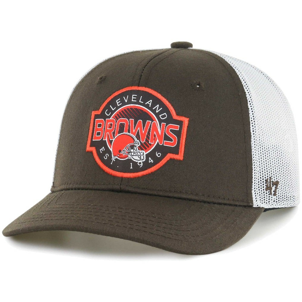 Cleveland Browns '47 Youth Scramble Adjustable Trucker Hat Brown/White
