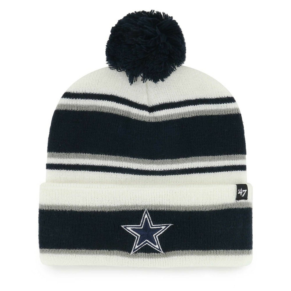 Dallas Cowboys '47 Youth Stripling Cuffed Knit Hat with Pom White