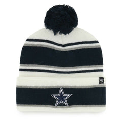 Dallas Cowboys '47 Youth Stripling Cuffed Knit Hat with Pom White