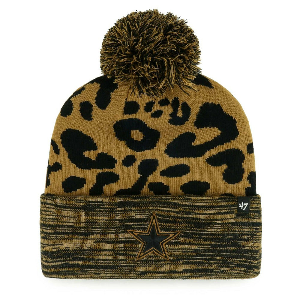 Dallas Cowboys '47 Women's Rosette Cuffed Knit Hat with Pom Tan