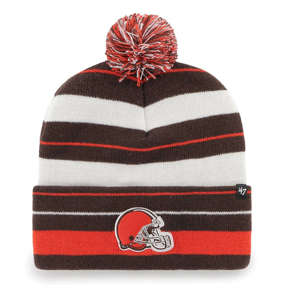 Cleveland Browns '47 Powerline Cuffed Knit Hat with Pom Brown