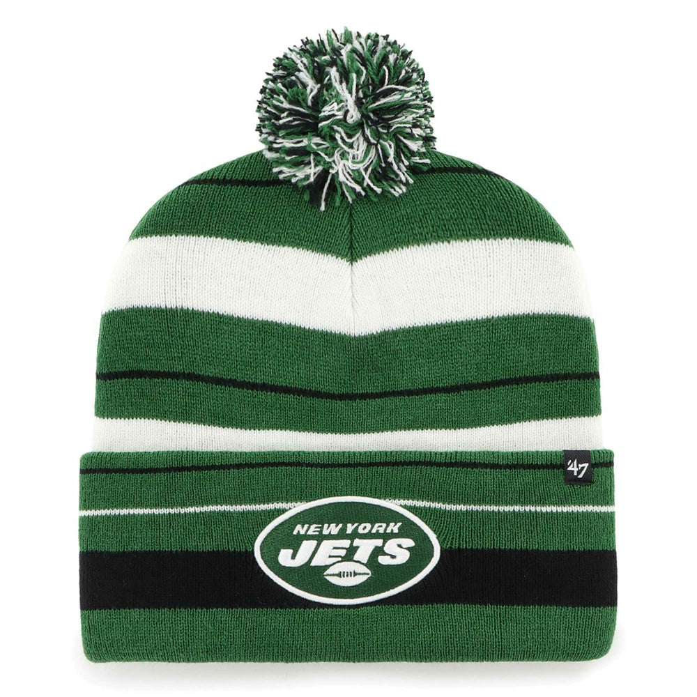 New York Jets '47 Powerline Cuffed Knit Hat with Pom Green