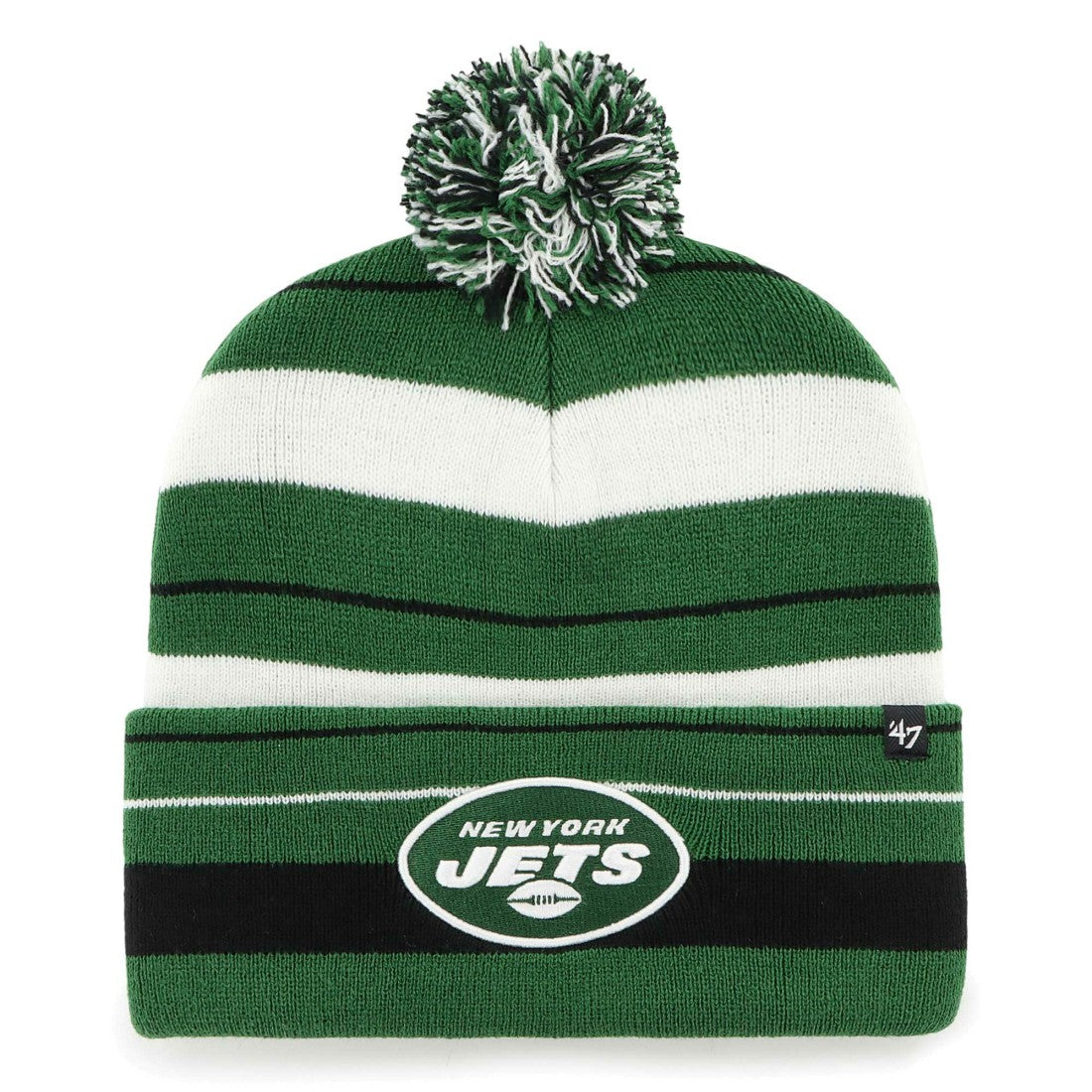 New York Jets '47 Powerline Cuffed Knit Hat with Pom Green