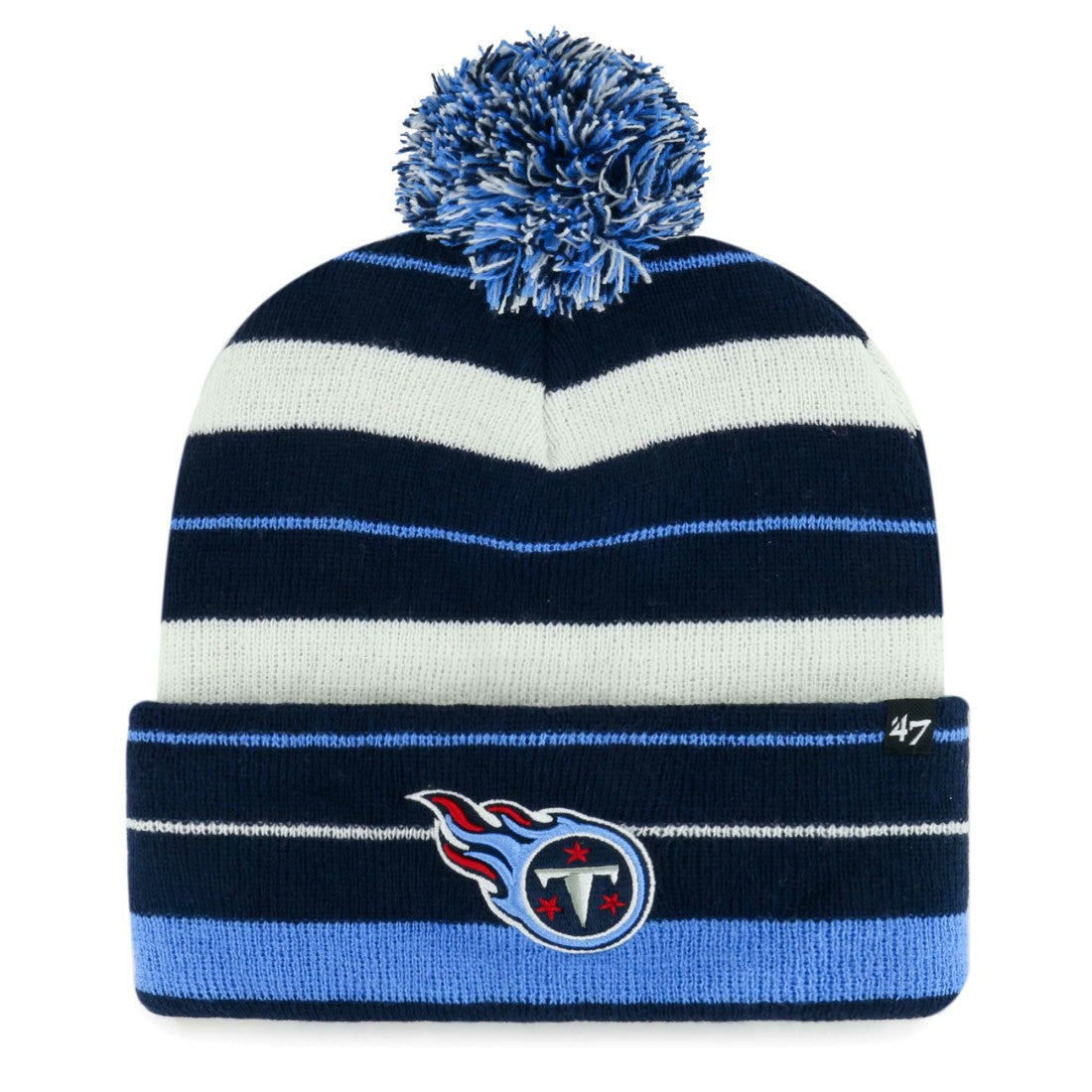 Tennessee Titans '47 Powerline Cuffed Knit Hat with Pom Navy