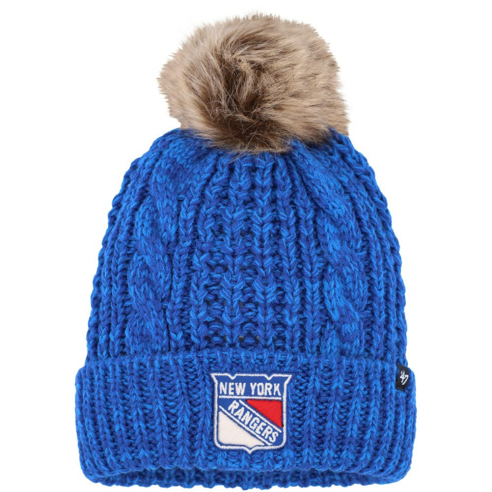 NHL New York Rangers '47 Women's Meeko Cuffed Knit Hat with Pom - Royal