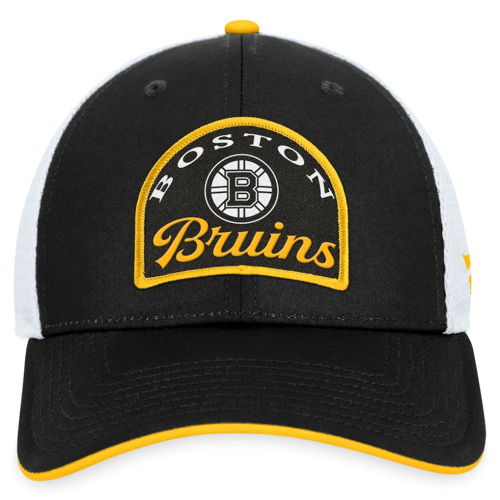 NHL Boston Bruins Fanatics Fundamental Adjustable Hat - Black/White
