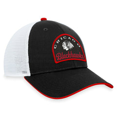 NHL Chicago Blackhawks Fanatics Fundamental Adjustable Hat - Black/White
