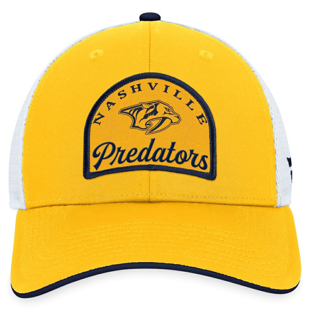 NHL Nashville Predators Fanatics Fundamental Adjustable Hat - Gold/White