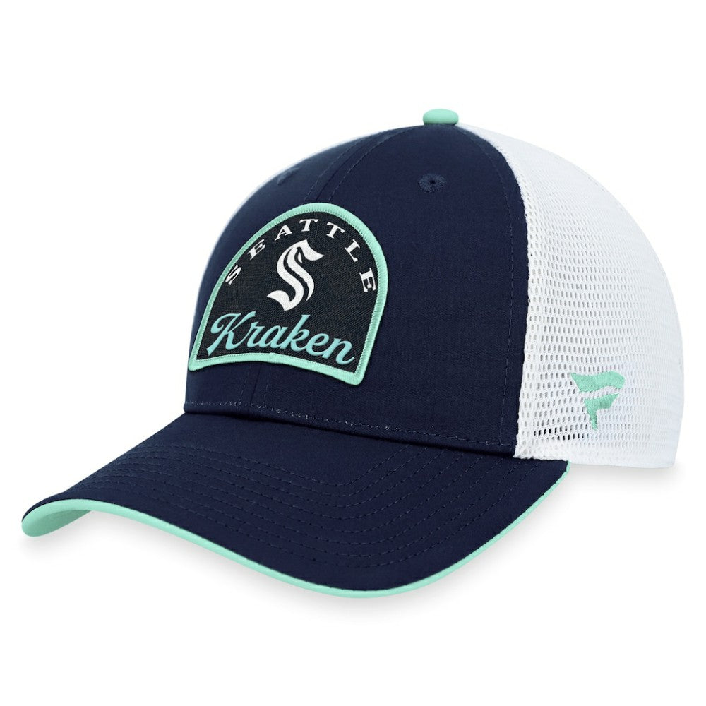 NHL Seattle Kraken Fanatics Fundamental Adjustable Hat - Deep Sea Blue/White