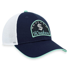 NHL Seattle Kraken Fanatics Fundamental Adjustable Hat - Deep Sea Blue/White