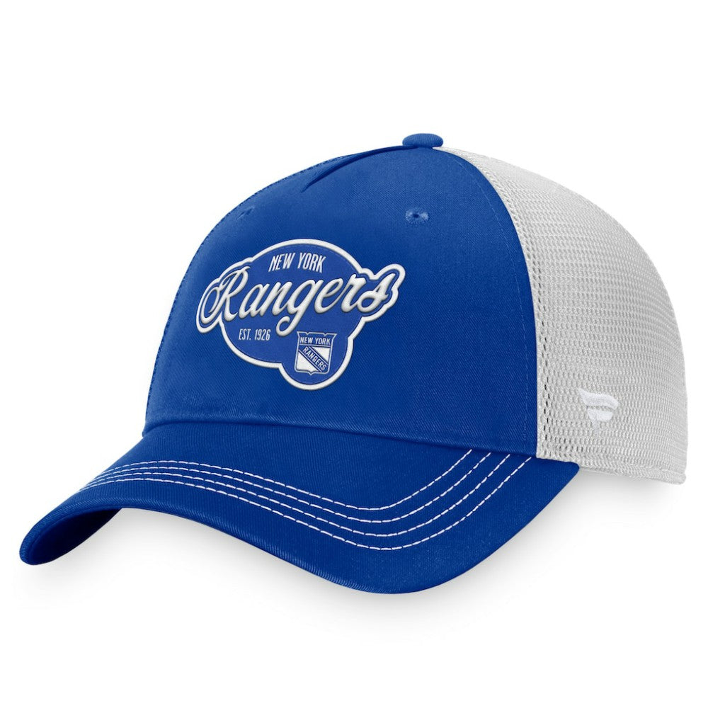 NHL New York Rangers Fanatics Women's Fundamental Trucker Adjustable Hat - Navy/White