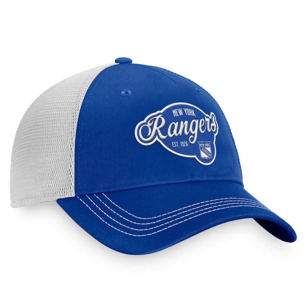 NHL New York Rangers Fanatics Women's Fundamental Trucker Adjustable Hat - Navy/White