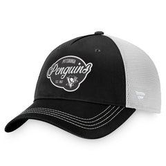 NHL Pittsburgh Penguins Fanatics Women's Fundamental Trucker Adjustable Hat - Black/White