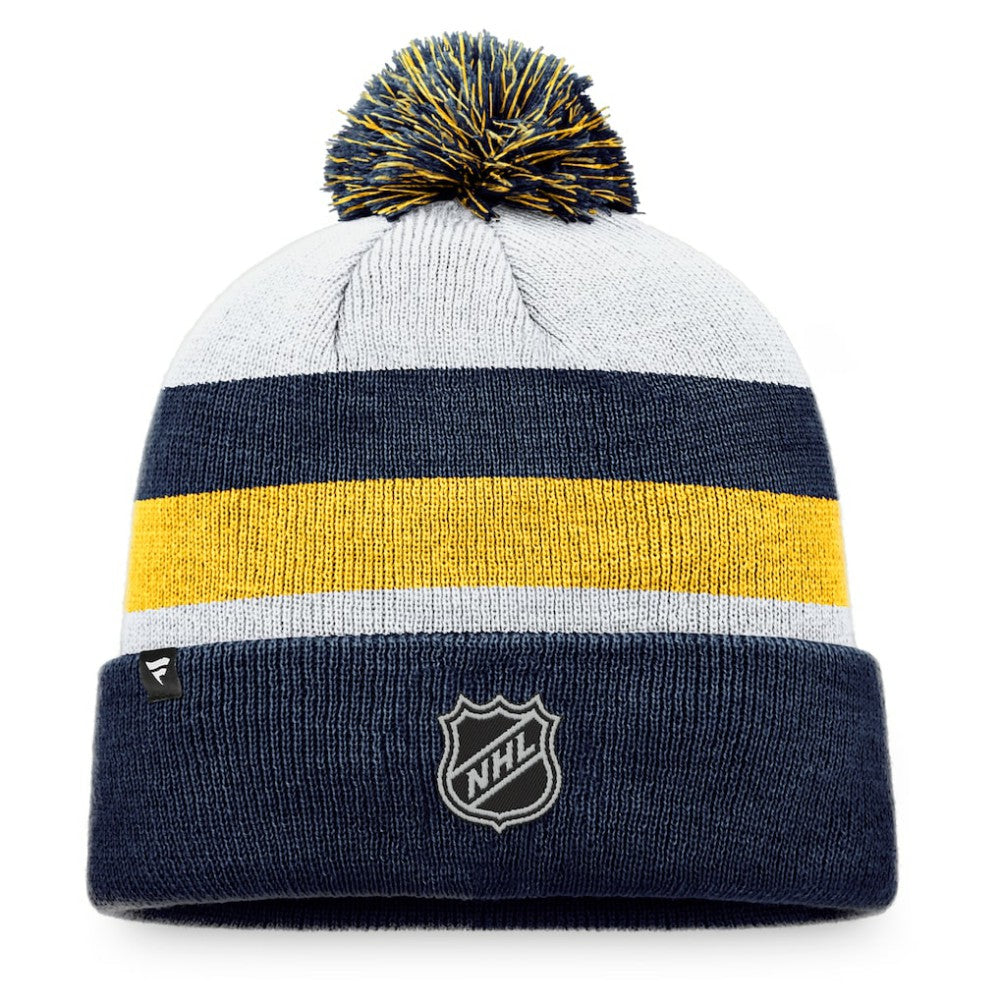 NHL St. Louis Blues Fanatics Fundamental Cuffed Knit Hat with Pom - Navy/Gold