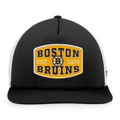 NHL Boston Bruins Fanatics Foam Front Patch Trucker Snapback Hat - Black/White