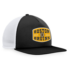 NHL Boston Bruins Fanatics Foam Front Patch Trucker Snapback Hat - Black/White