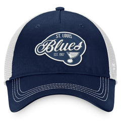 NHL St. Louis Blues Fanatics Women's Fundamental Trucker Adjustable Hat - Navy/White