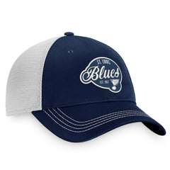 NHL St. Louis Blues Fanatics Women's Fundamental Trucker Adjustable Hat - Navy/White