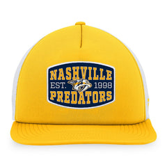 NHL Nashville Predators Fanatics Foam Front Patch Trucker Snapback Hat - Gold/White