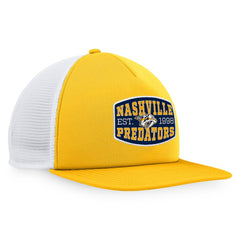 NHL Nashville Predators Fanatics Foam Front Patch Trucker Snapback Hat - Gold/White