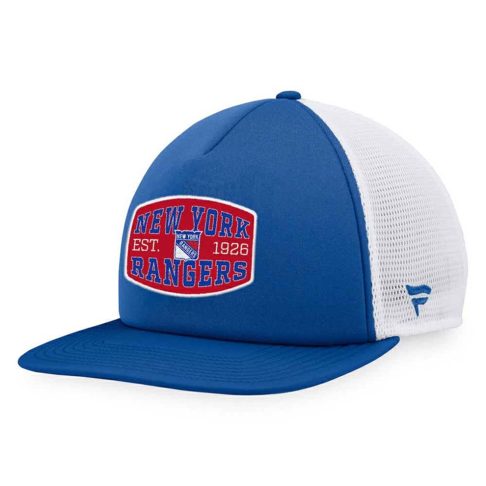 NHL New York Rangers Fanatics Foam Front Patch Trucker Snapback Hat - Navy/White