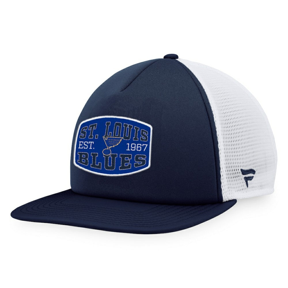 NHL St. Louis Blues Fanatics Foam Front Patch Trucker Snapback Hat - Navy/White