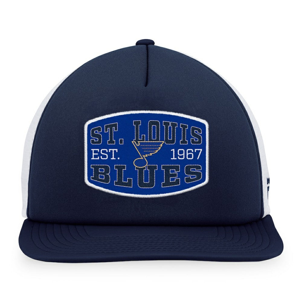 NHL St. Louis Blues Fanatics Foam Front Patch Trucker Snapback Hat - Navy/White