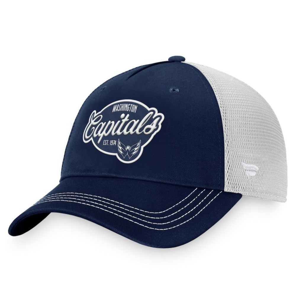 NHL Washington Capitals Fanatics Women's Fundamental Trucker Adjustable Hat - Navy/White