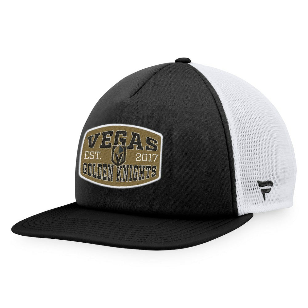 NHL Vegas Golden Knights Fanatics Foam Front Patch Trucker Snapback Hat - Black/White