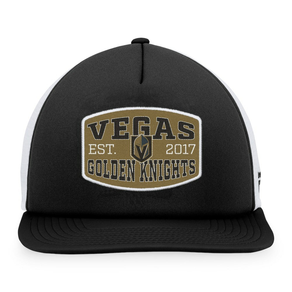 NHL Vegas Golden Knights Fanatics Foam Front Patch Trucker Snapback Hat - Black/White