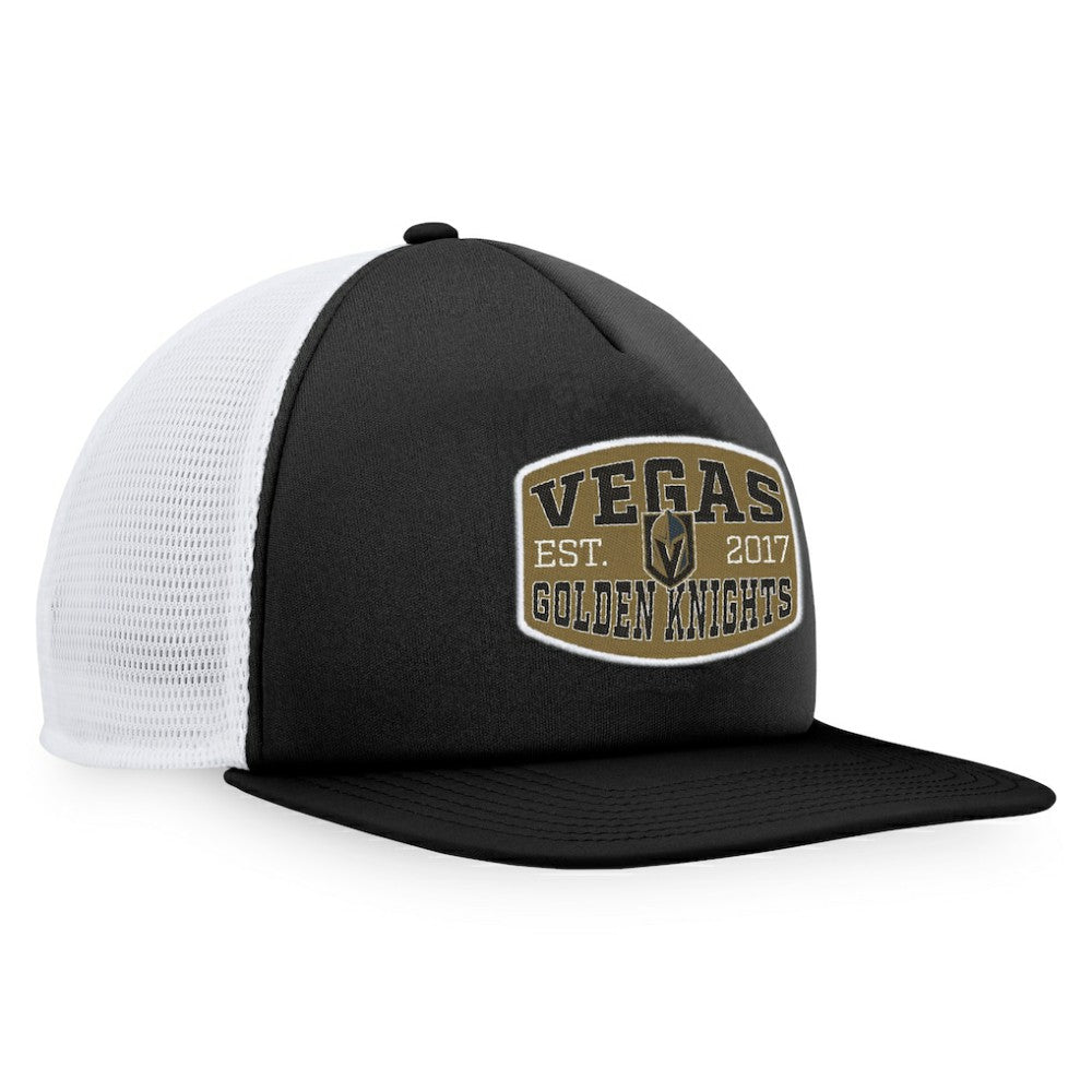 NHL Vegas Golden Knights Fanatics Foam Front Patch Trucker Snapback Hat - Black/White