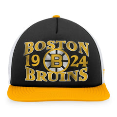 NHL Boston Bruins Fanatics Heritage Vintage Foam Front Trucker Snapback Hat - Black/Gold