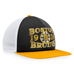 NHL Boston Bruins Fanatics Heritage Vintage Foam Front Trucker Snapback Hat - Black/Gold