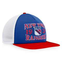 NHL New York Rangers Fanatics Heritage Vintage Foam Front Trucker Snapback Hat - Blue/Red