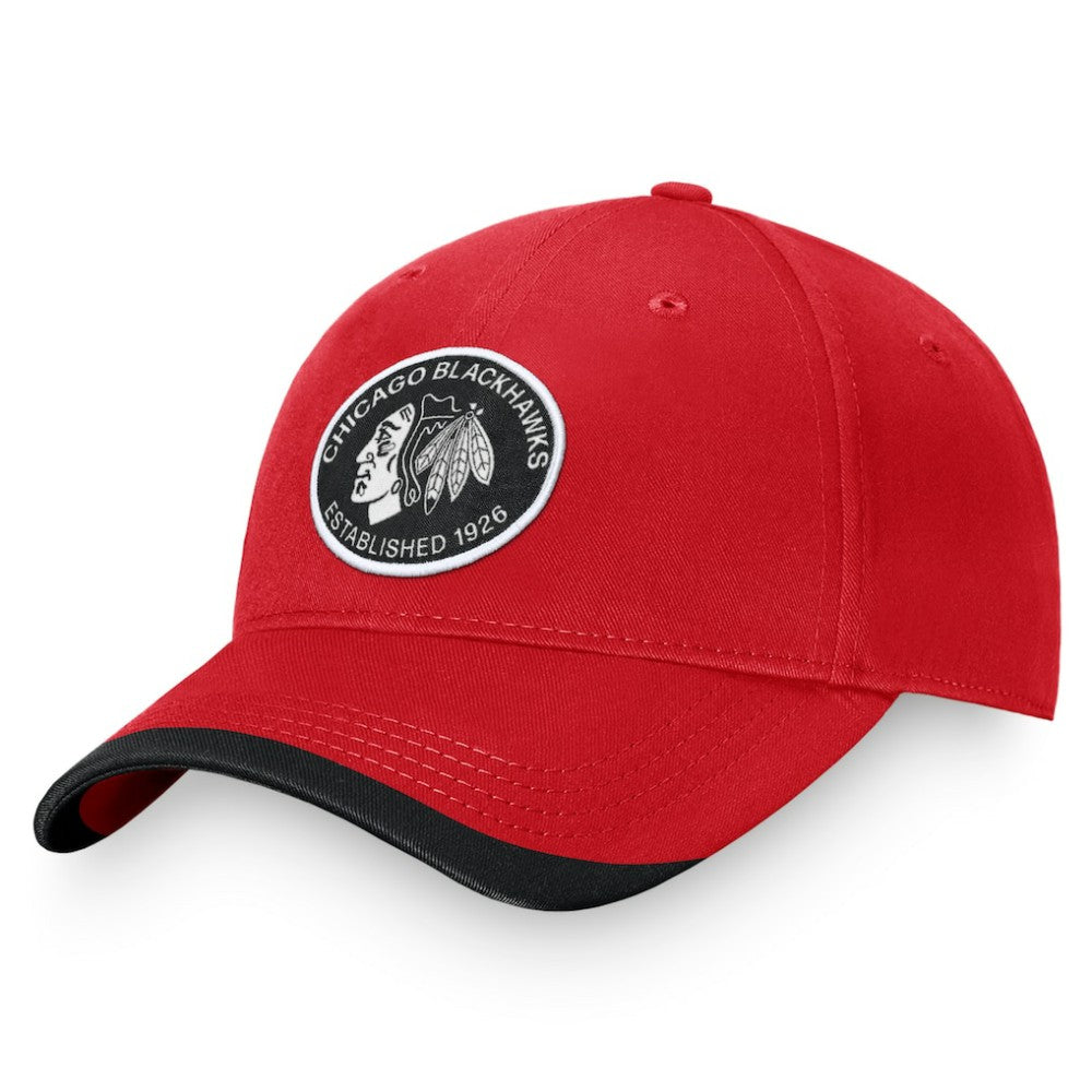 NHL Chicago Blackhawks Fanatics Fundamental Adjustable Hat - Red