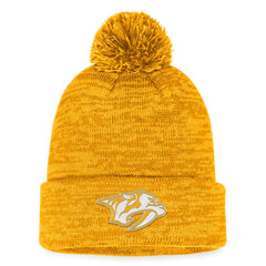 NHL Nashville Predators Fanatics Fundamental Cuffed Knit Hat with Pom - Gold