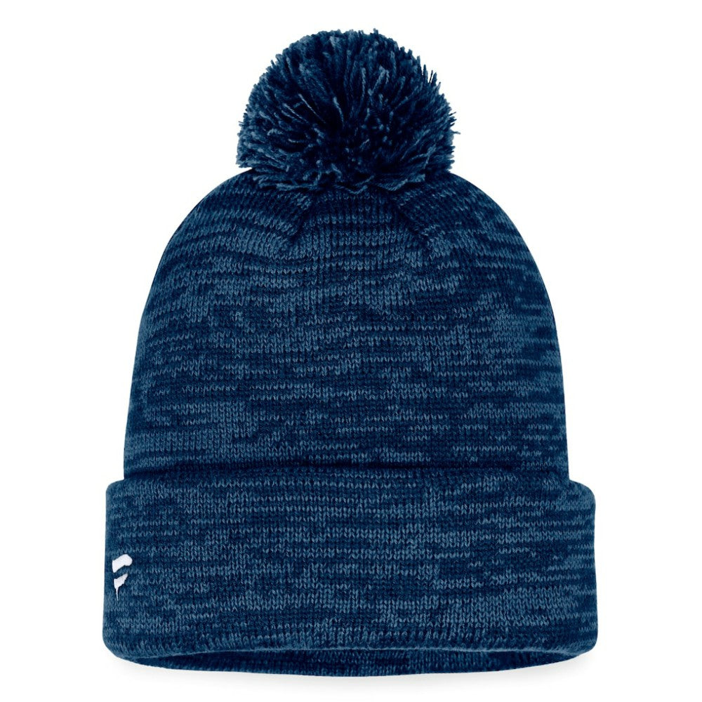 NHL Seattle Kraken Fanatics Fundamental Cuffed Knit Hat with Pom - Deep Sea Blue