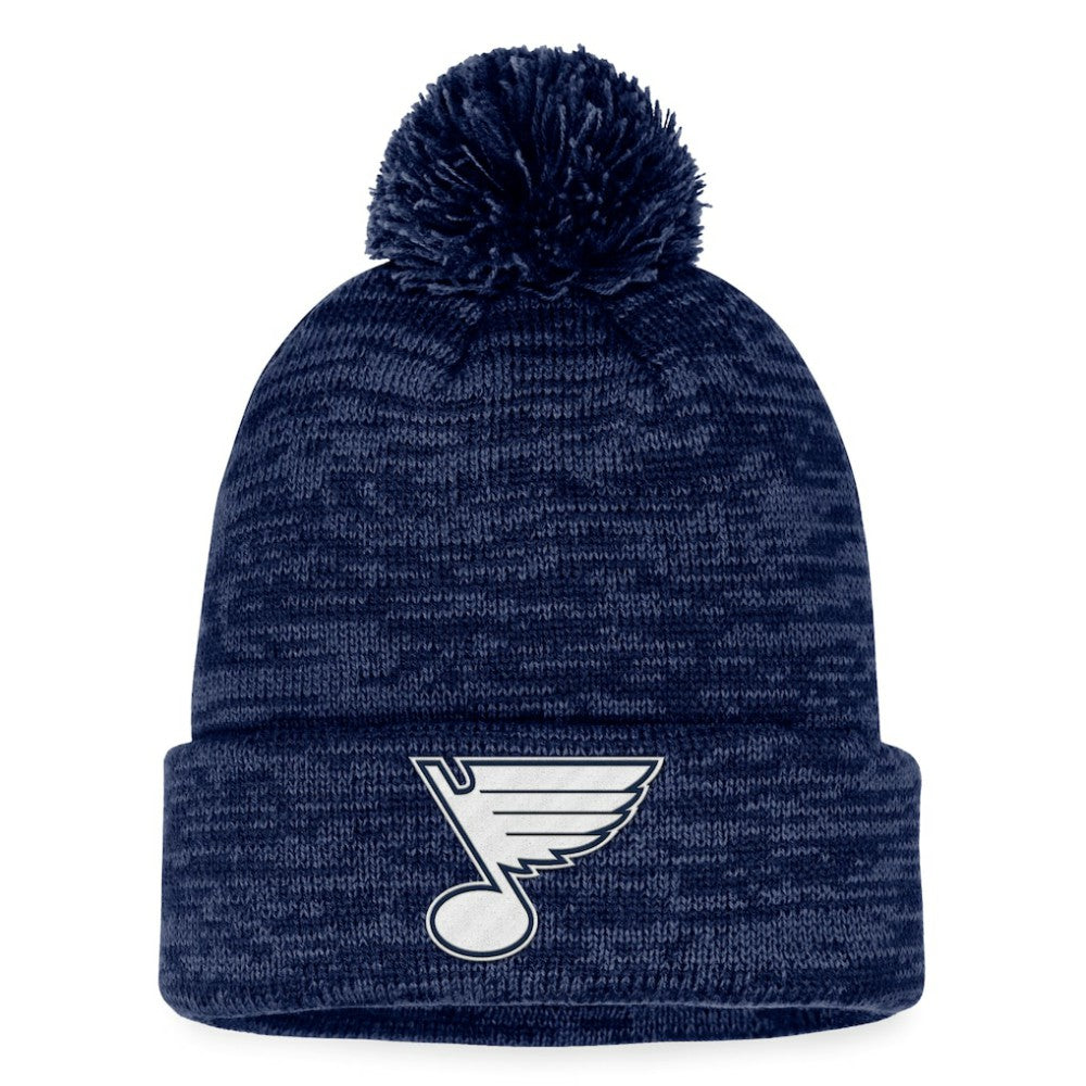 NHL St. Louis Blues Fanatics Fundamental Cuffed Knit Hat with Pom - Navy