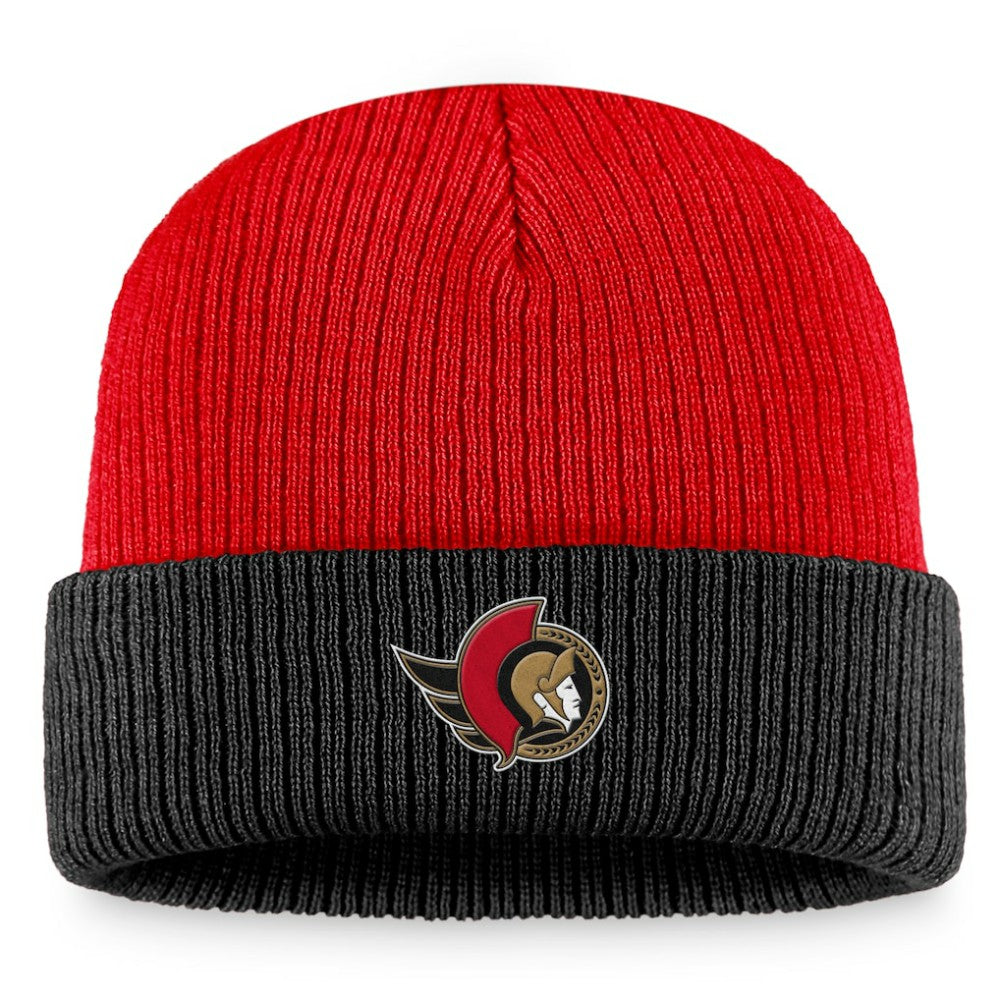 NHL Ottawa Senators Fanatics Heritage Vintage Cuffed Knit Hat - Red/Black