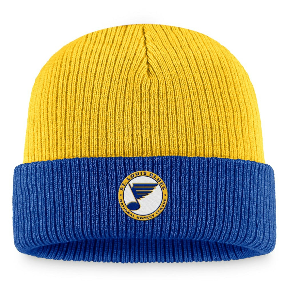 NHL St. Louis Blues Fanatics Heritage Vintage Cuffed Knit Hat - Gold/Blue
