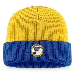 NHL St. Louis Blues Fanatics Heritage Vintage Cuffed Knit Hat - Gold/Blue
