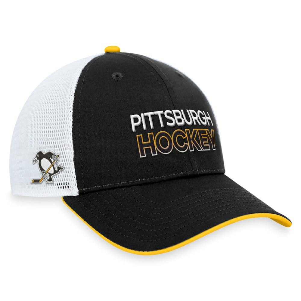 NHL Pittsburgh Penguins Fanatics Authentic Pro Alternate Jersey Trucker Adjustable Hat - Black