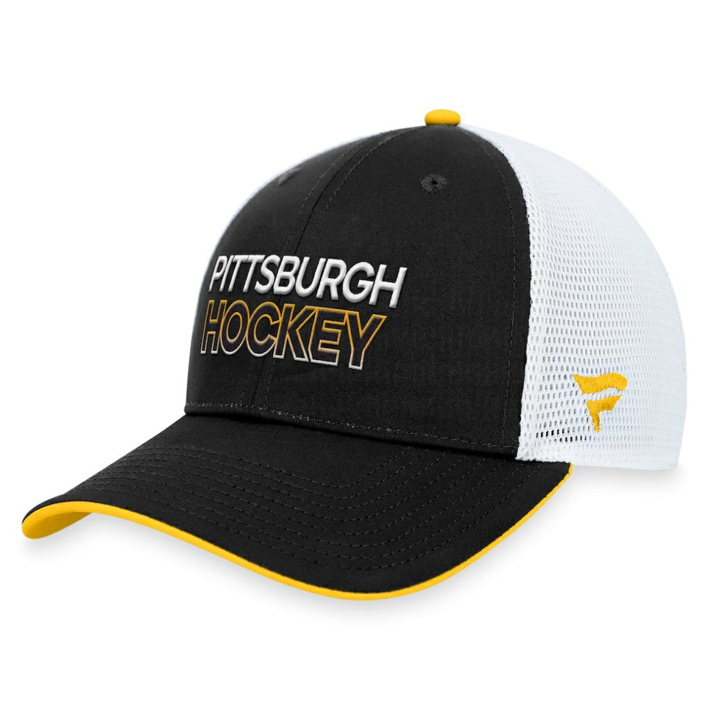 NHL Pittsburgh Penguins Fanatics Authentic Pro Alternate Jersey Trucker Adjustable Hat - Black