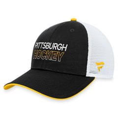 NHL Pittsburgh Penguins Fanatics Authentic Pro Alternate Jersey Trucker Adjustable Hat - Black