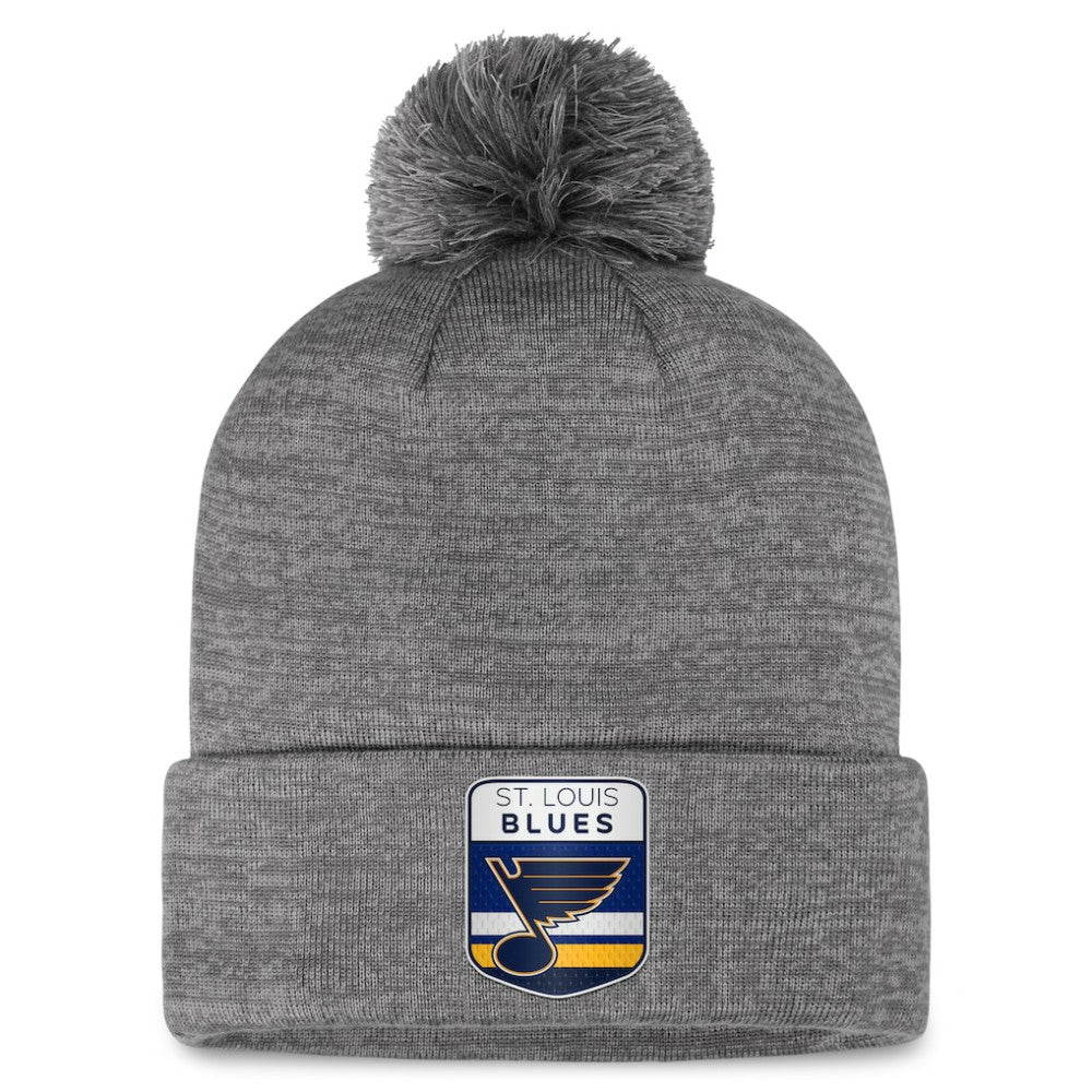 NHL St. Louis Blues Fanatics Authentic Pro Home Ice Cuffed Knit Hat with Pom - Gray